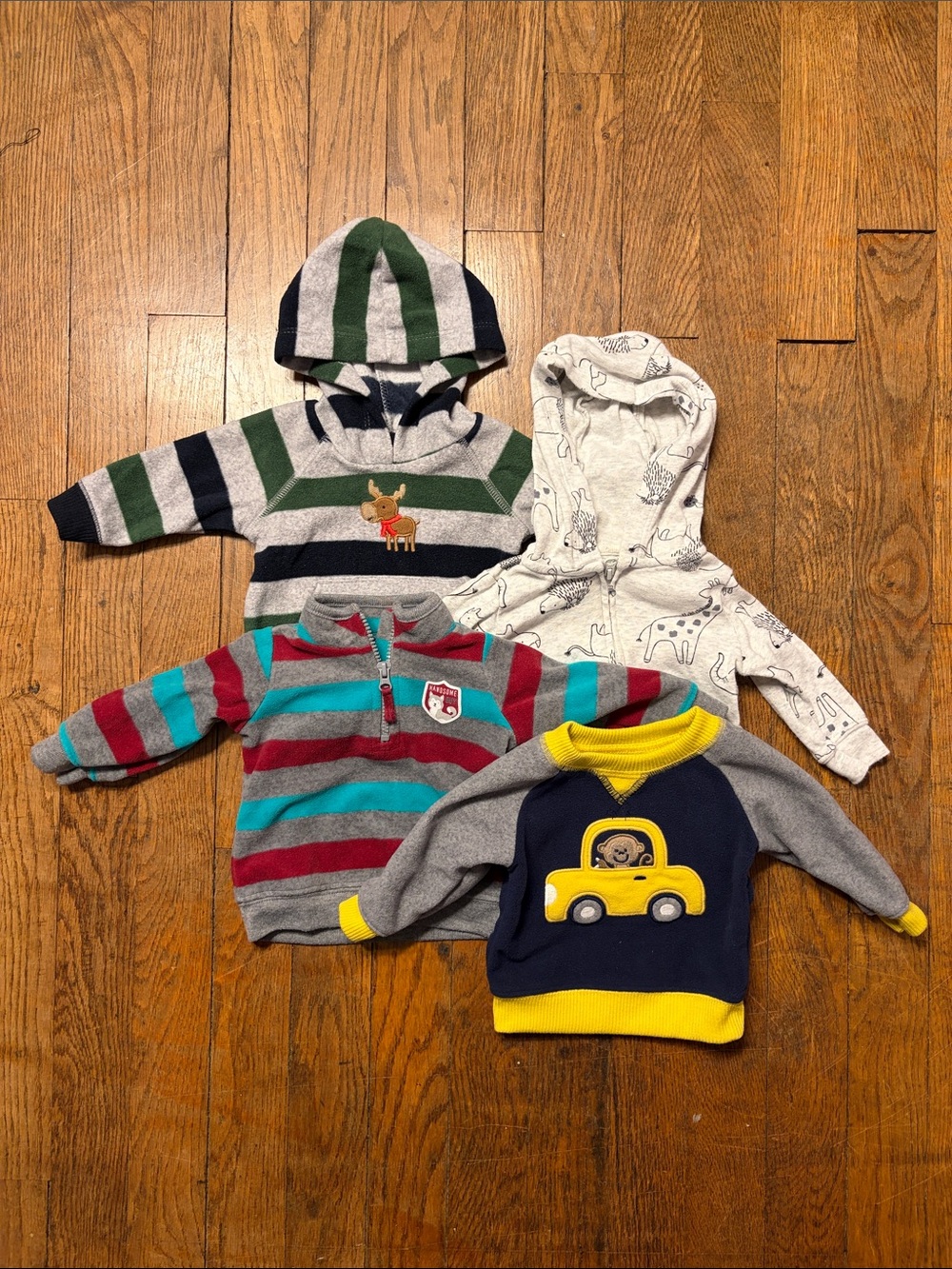 Carter's Sweatshirts Green, Navy, Red, Blue and Light Gray 4 pc.